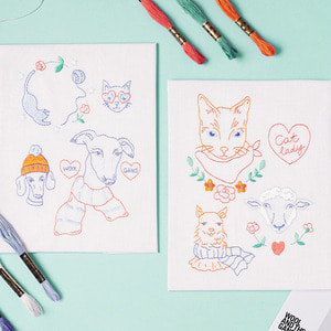 Super fluffy animals Embroidery kit